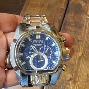 Invicta Reserve Blue Dial Silver Band Watch